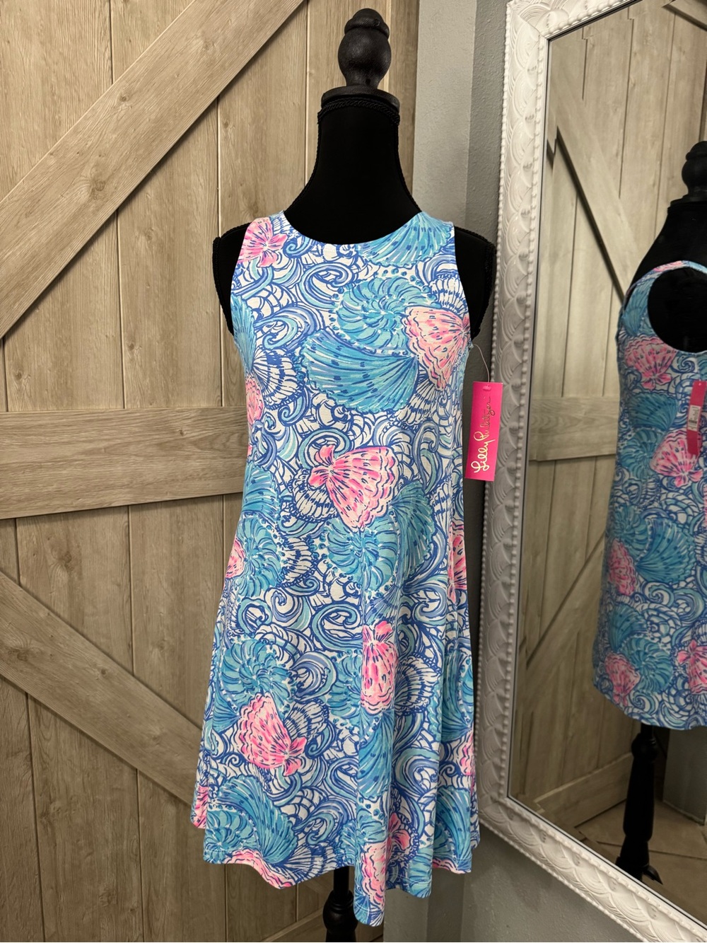 Lilly Pulitzer Blue & Pink Shell Print Dress - Xxs